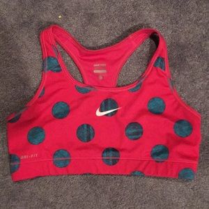Pink and Teal Dot Nike Pro Sport’s Bra